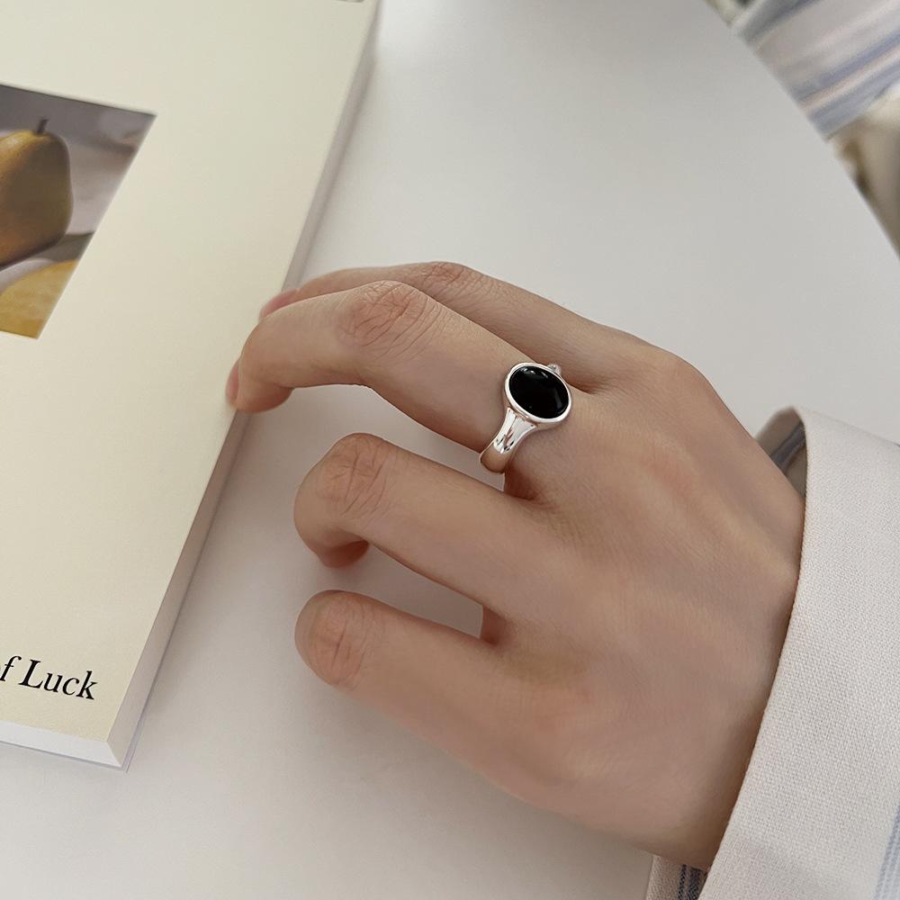 copper plated Ring for Women Girl Gift Blace Stone Crystal Glaze Retro Punk Open Jewellery Dropship High Quality