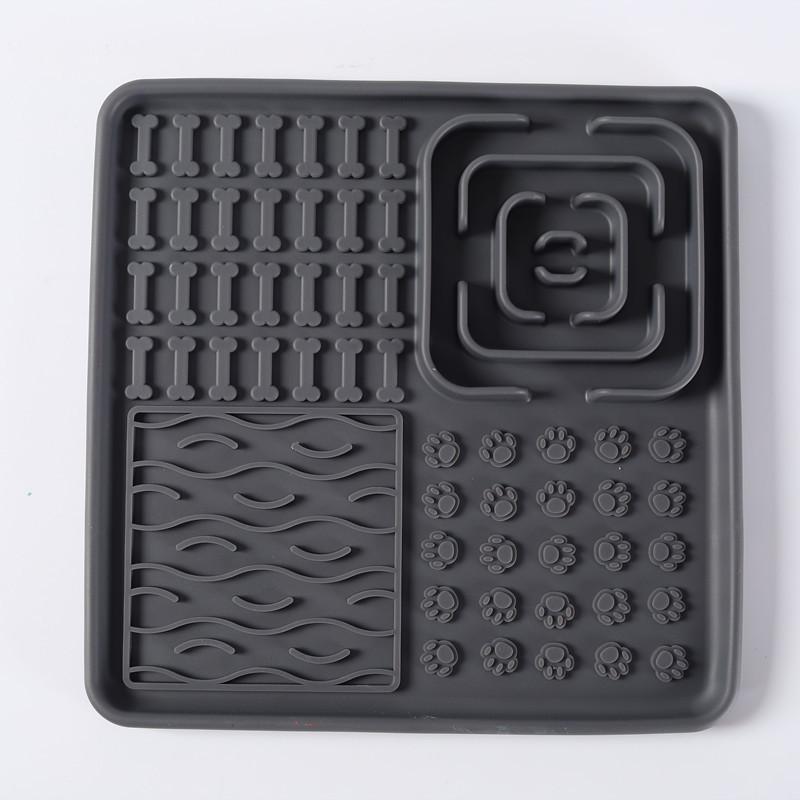 Dog Slow Food Bowl Pet Silicone Dog Licking Food Pad Cat Licking Plate Puzzle Leaking Food Hidden Food Licking Kitten Toy