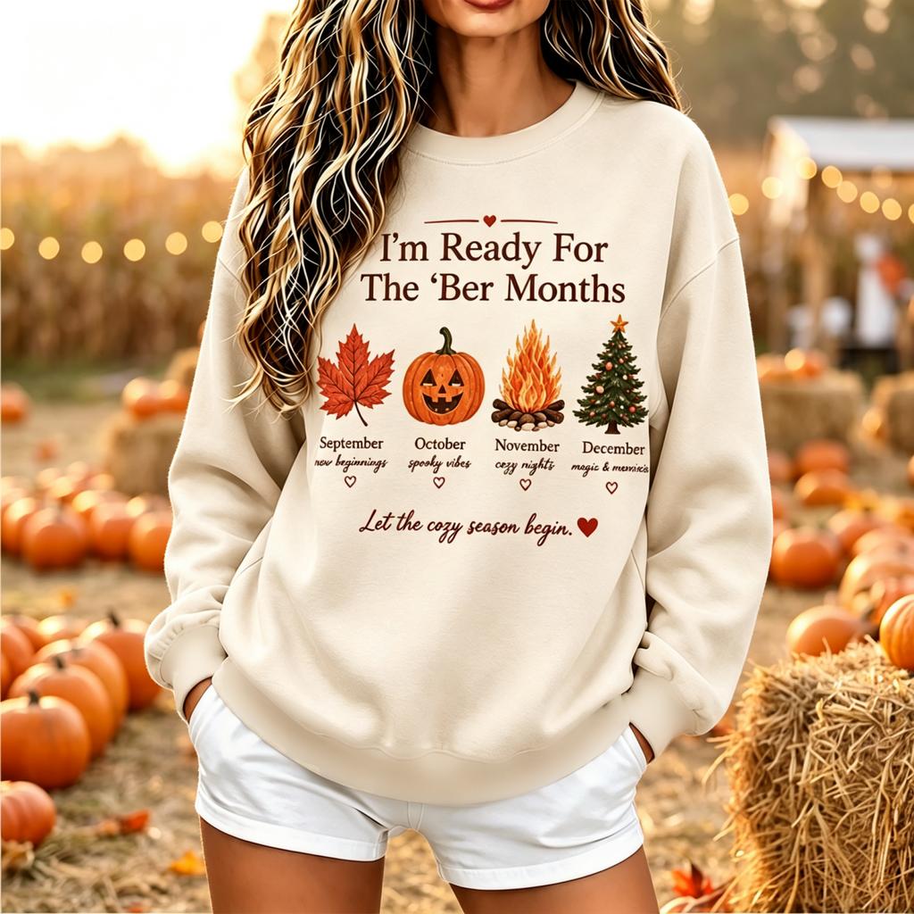 Stylish Unisex Halloween Graphic Crewneck Sweatshirt Long Sleeve Pullover for Fall