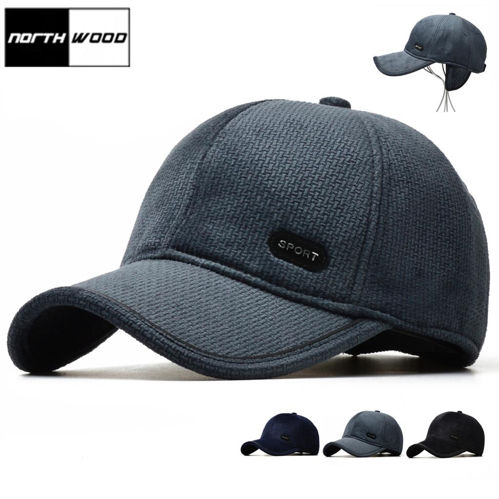 NORTHWOOD Winter Warm Mens Sport Baseball Caps Plush Velvet Thickened Outdoor Windproof Ear Protection Baseball Cap Men Trucker Hats