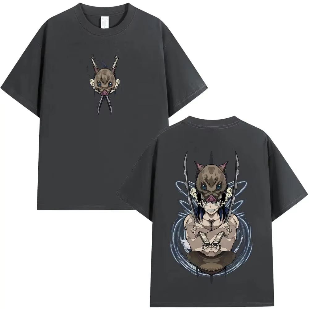 Demon Slayer Kimetsu No Yaiba Inosuke Hashibira Graphic Unisex Casual Loose Short Sleeve Women And Men T-shirt