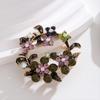 Colorful crystal brooch, vintage floral brooch for women.