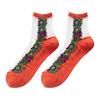 1Pair Women's Summer Linen Pattern Retro Stitching Small Floral Socks