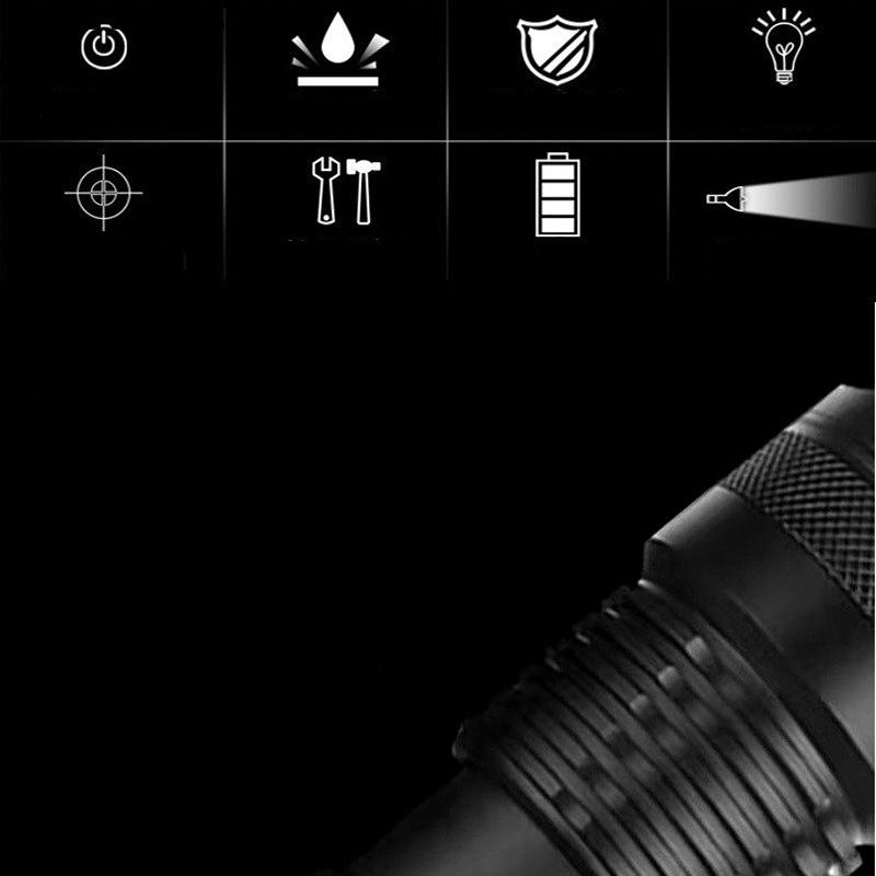 P50 Chip Flashlight 4-tone Light Camera Fill Light Charging Telescopic Zoom Electrodeless Dimming Flashlight