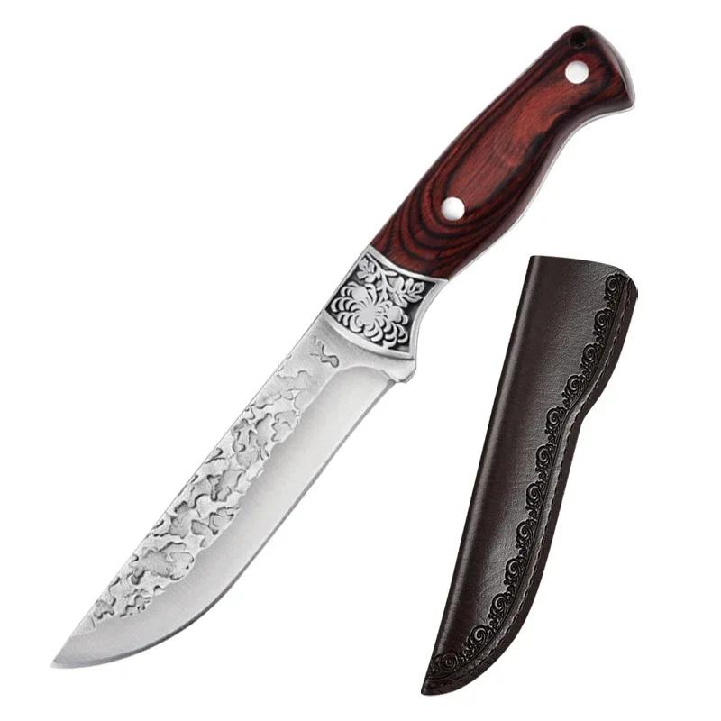 Edelstahl Hand Fleischerbeil Messer Geschmiedet Metzger Küche Kochmesser Obst Schälmesser Angeln Tragbare BBQ Ausbeinmesser Abdeckung