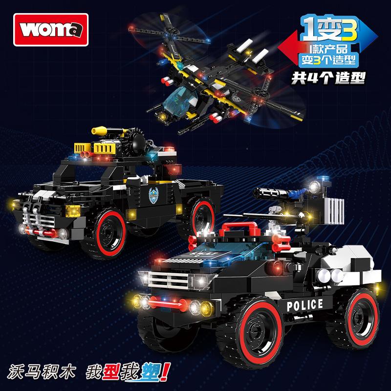Tech Swat Team Thunder Heavy Armed Carrier Assembles Model Boy Patchwork Building Block Toy