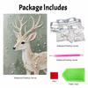 Elegant Deer Pattern 5D Pearl Painting Kit with Frame DIY Sparkling Bead Canvas Art Relaxing Craft for Home Living Room Wall Decor