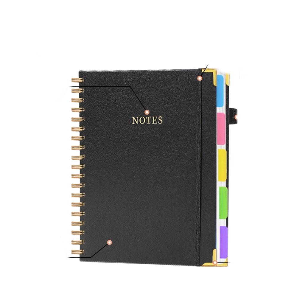 PU Leather Spiral Notebook Budget Cash Planner for Students & Business