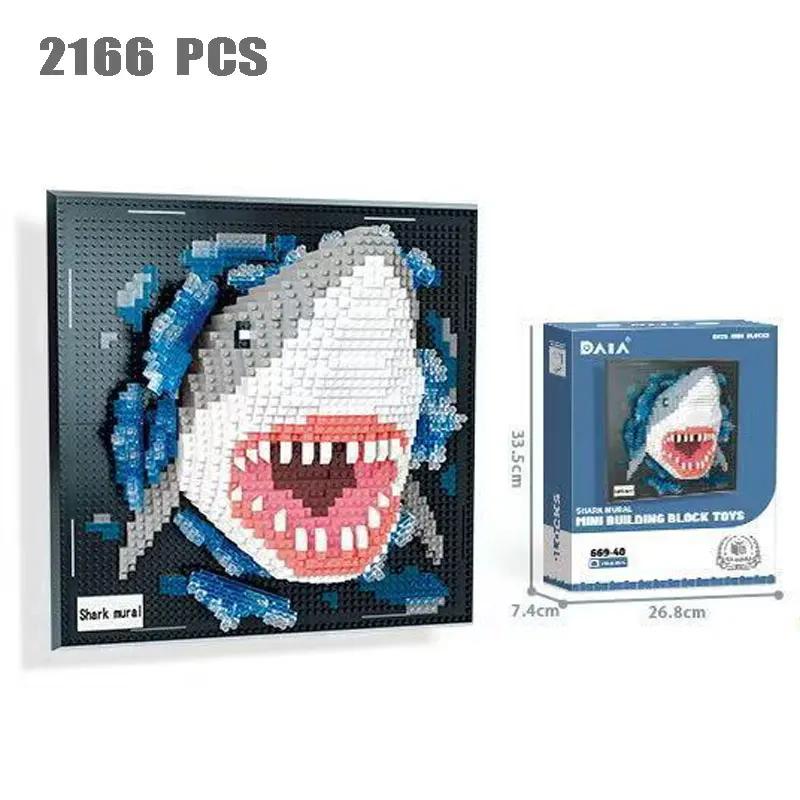 

3D Construction Blocks,Small Particle Assembled Toys,Elephant Shark Animal Construction Blocks Toy,Wall Decorations, Mural,Ornaments
