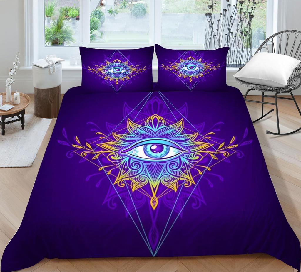 Boho-Bettbezug-Set, Boho-Bettbezug, Boho-Kissenbezug, Design, Heimtextilien, Mann, Frau, Einzelbett, King-Size-Bettbezug