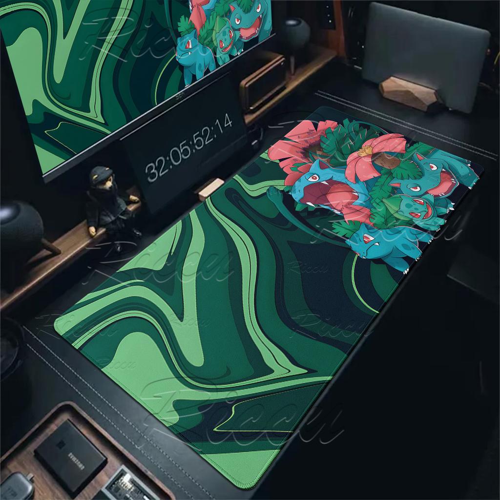 Anime Cartoon P-Pokémon Fluid Background Mouse Pad XXL Squirtle Laptop Keyboard Home Office Setup Kawaii Desk Gaming Accessories