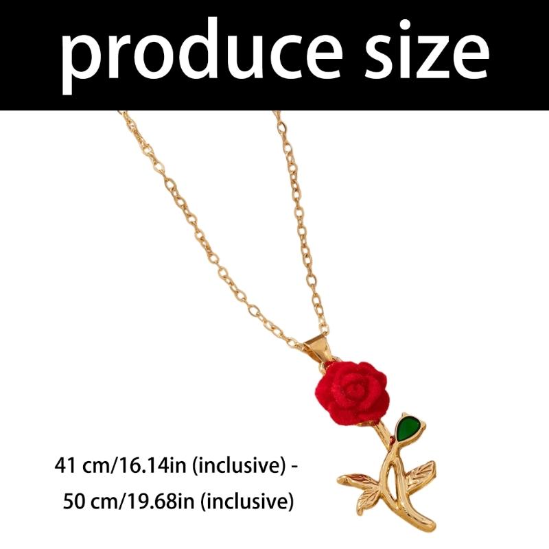 Handmade Velvets Rose Pendant Necklace Gold Tone Floral Jewelry Metal Chain Perfect Floral Accessory