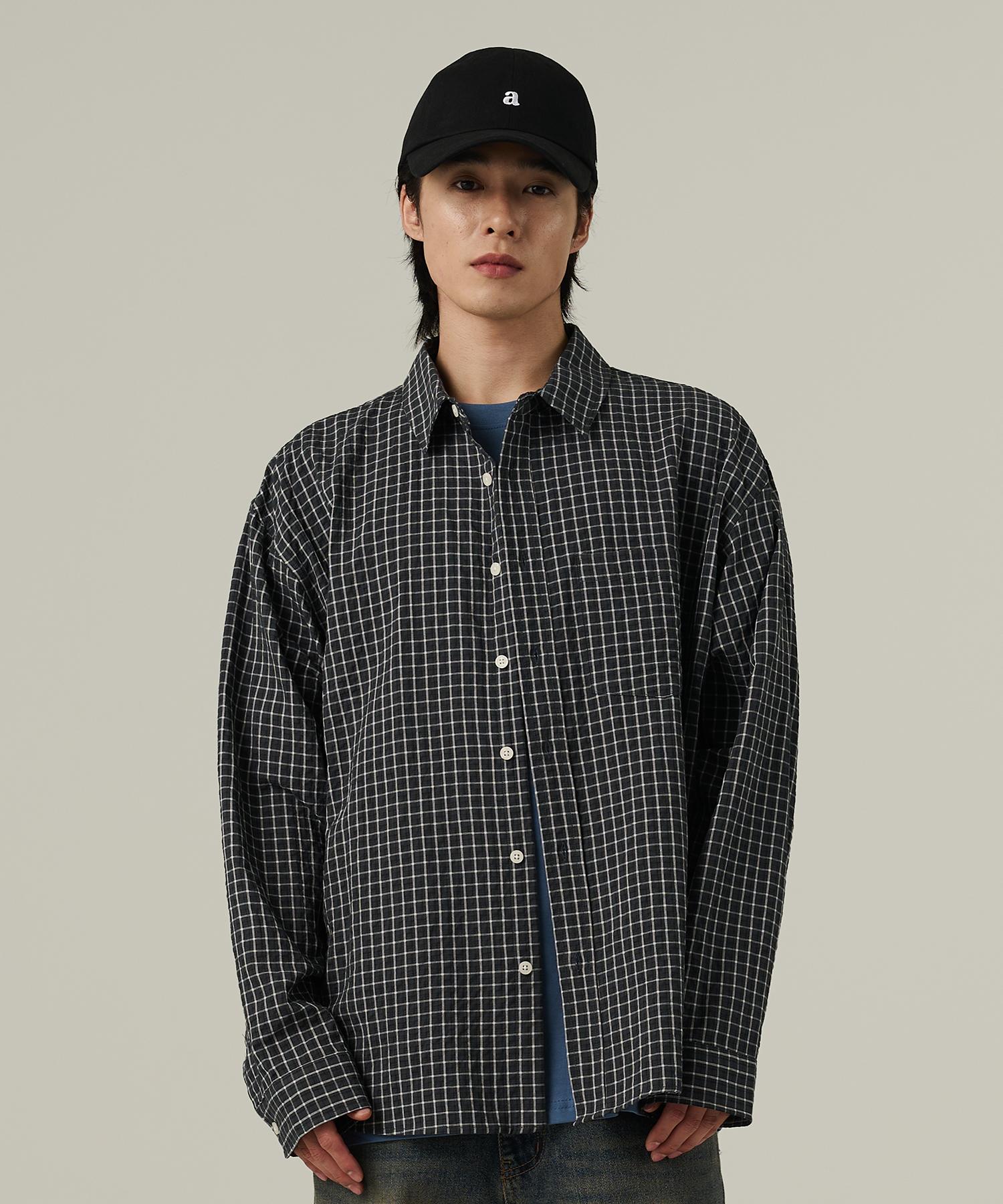 Analog Mood Plaid Cotton Check Shirt (Black) Free