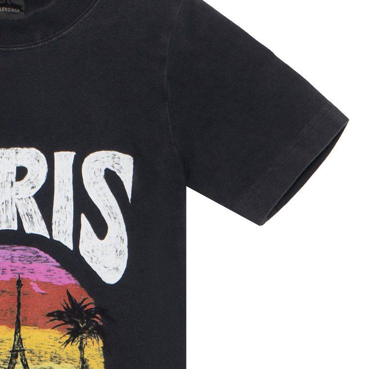 Balenciaga Women's Paris Tropical T Shirt Fitted Black/White 768075TPVM21569