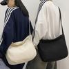 Canvas Bag Solid Color One Shoulder Crossbody Bag