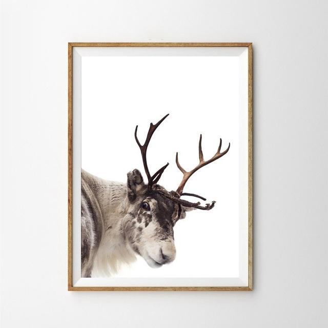 Christmas Decor Winter Snow Forest Deer Elk Owl Sunlight Painting Scenery Home Decor Canvas Poster Art Print Wall Picture