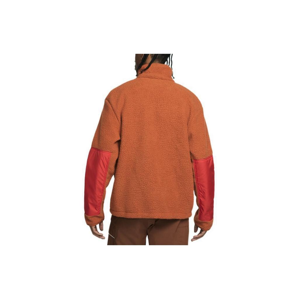 Nike Giacca in Pile da Uomo Capispalla Arancione DD5022-246 con Design a Blocchi e Logo Ricamato