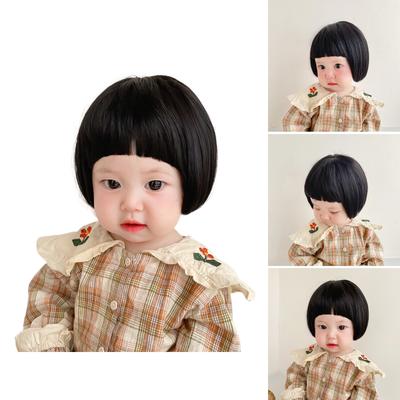 Dětské pokrývky hlavy Vlasové fotografické rekvizity Dívčí klobouk Módní Dívčí klobouk s krátkými vlasy Klobouk s kudrnatou parukou Rekvizita pro focení miminek