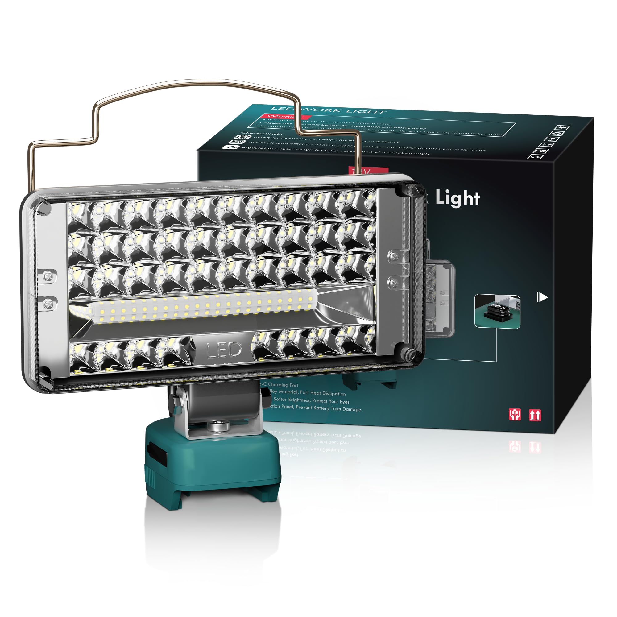 

Перезаряжаемый светодиодный рабочий Makita 18V Гараж Улица Рыбалка Работа Makita Power USB для Строительных площадок Свет, Прожектор, Совместимый, Свет, Прожектор, синий