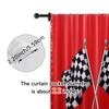 Curtains Roller Blinds Race Flag Checkered Versatile Polyester Without Rod Decorations Home Ldeal Living Room Set Of 2 Made Decor