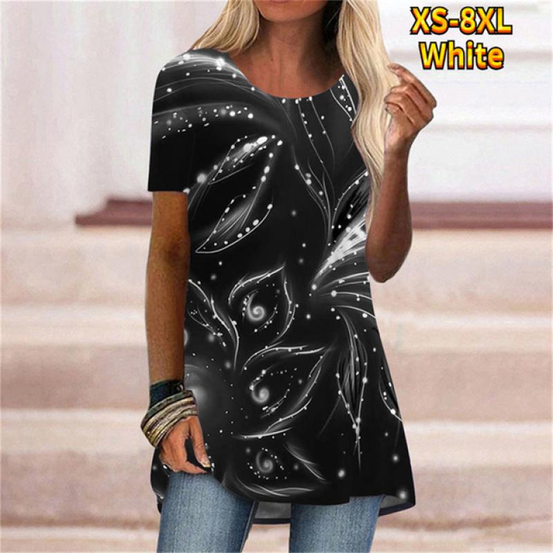 Fashion Cartoon Portrait 3D Print Women T-shirt With O Neck White Short Sleeve Women Clothes Leisure Summer Tops Pullover