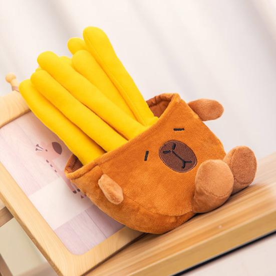 Capybara French Fries Plush Toy Adorable Food-Animal Stuffed Animal Soft Hugging Pillow for Kids Adults