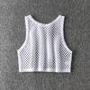 Short Vest Hollow Out Top Sexy Style Crop Top Loose T-shirt Mesh T-shirt  Female Fashion