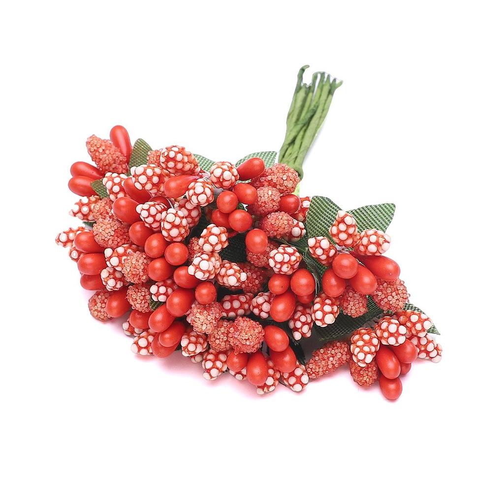 Orange Flower Double-Headed Stamen Foam Hairpin DIY Accessories