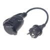 German Standard Male To Female Power Extension Cord with Waterproof Cover, EU 4.8 Two-Pin Plug, 16A 250V Socket