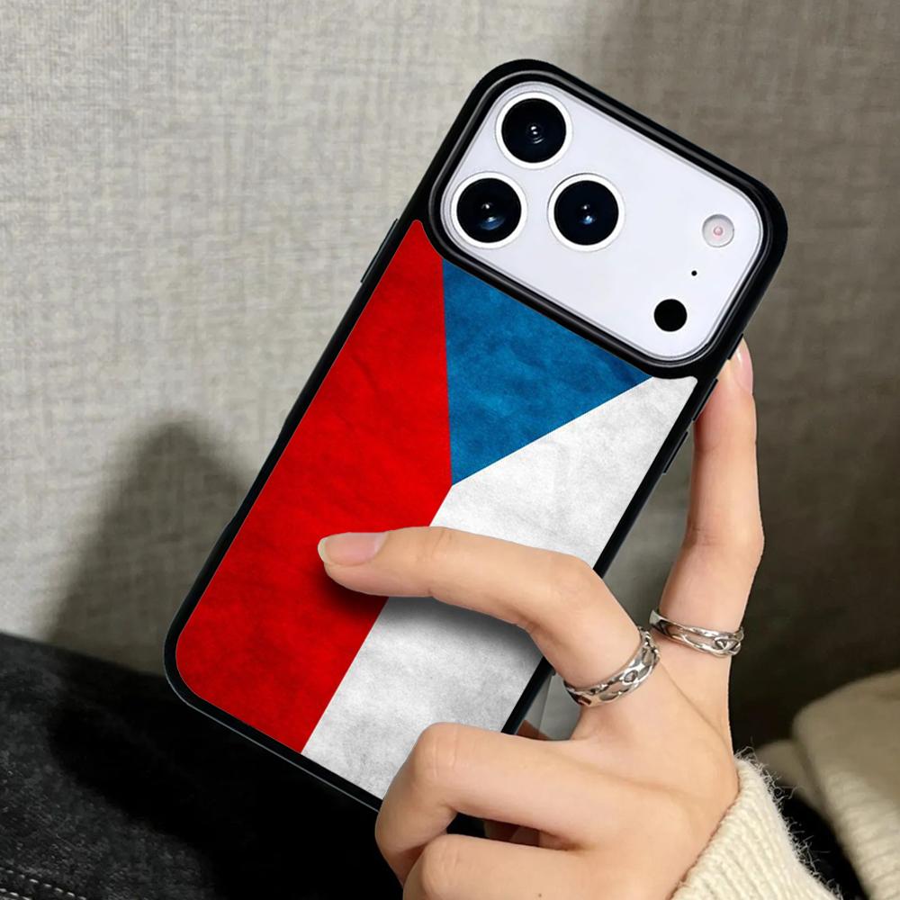 Capa Case for iPhone 17 Air 16 Pro Max 15 Plus 11 13 Mini 14 12 Back Phone Cover Czech Republic Flag