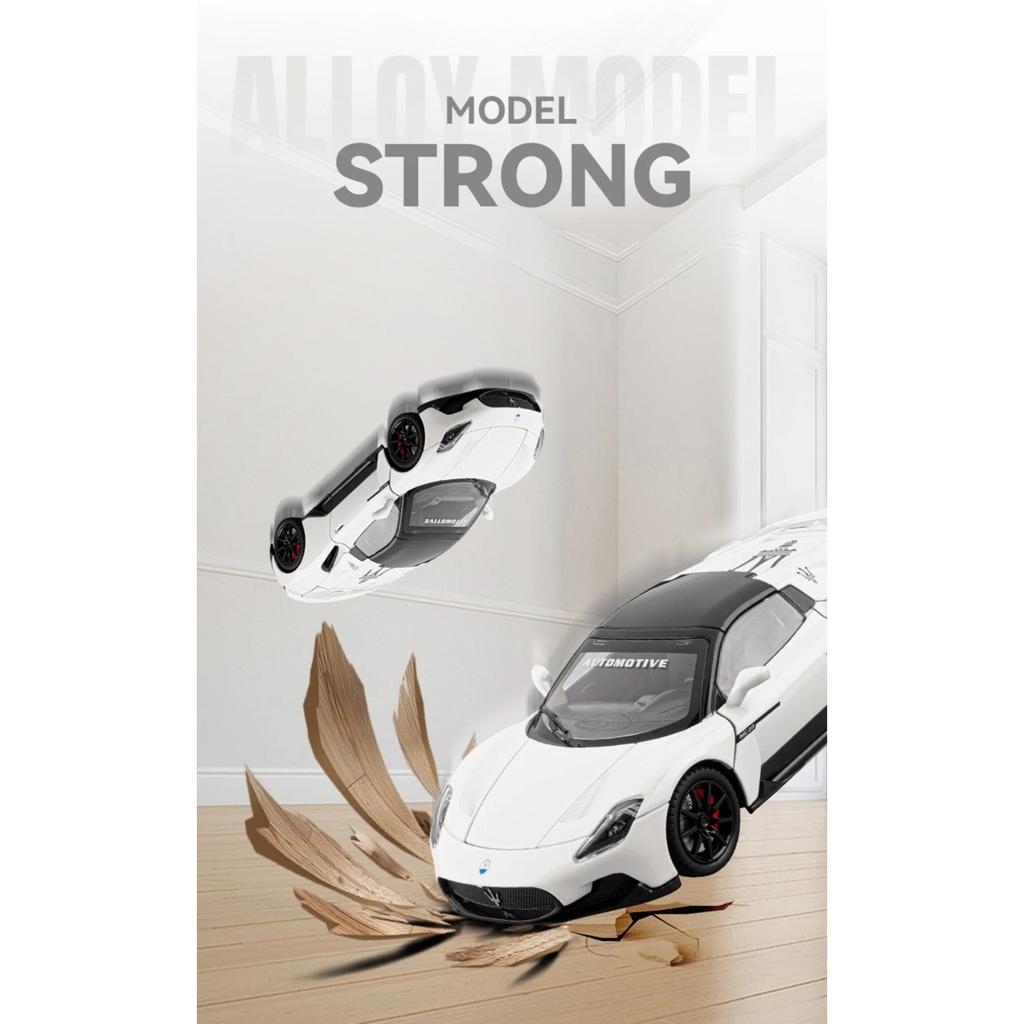 1/24 Maserati MC20 Convertible Sports Car Alloy Diecast Model Car Sound & Light Pull Back Collectibles Hobby Decoration Birthday