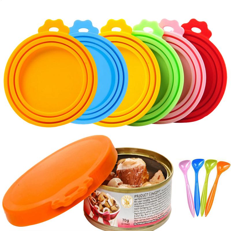 Silicone Canned Lid Reusable Pet Food Can Cover Silicone Dogs Cats Storage Tin Cover Lid Seal Cover Health Pet Daily Supplies