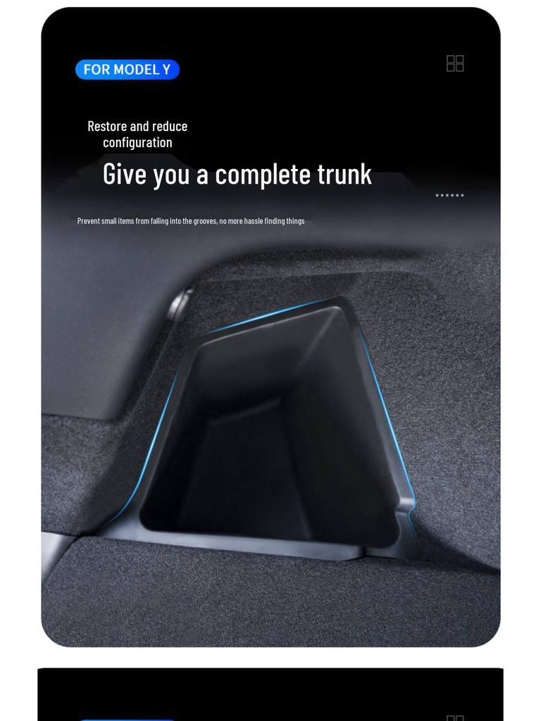 Tesla Model Y/3 Trunk Side Storage Box Cover - Interior Decoration Accessory