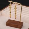 Luxury 18K Gold Plated Copper Zircon Geometric Bohemian Party Tassel Pendant Drop Earrings for Women