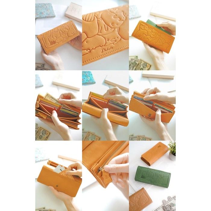 [Dakota] Long Wallet Genuine Leather Women's Beige DA-30191-42 3.9 X 7.7 X 1.4 Inches
