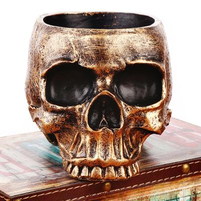 Resin Skull Heads for Halloween Decoration Resin Crafts Fun Punk Style Decorations Skull Sculpture For Halloween Gift