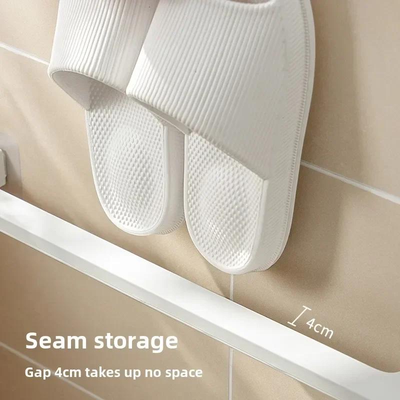 Wall-mounted Slipper Rack Non-porous Bathroom Shoe Organizer Durable Waterproof Strong Load-bearing Rack by Ecoco