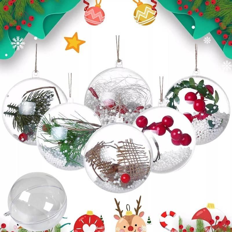 Stylish Clear Plastic Hanging Christmas Balls In Multiple Sizes From 4cm To 20cm