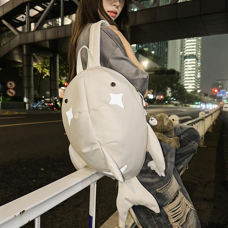Personalized Shark Backpack Autumn 2025 New Japanese Cartoon Doll Doll Versatile Men's and Women's Trend Small Backpack