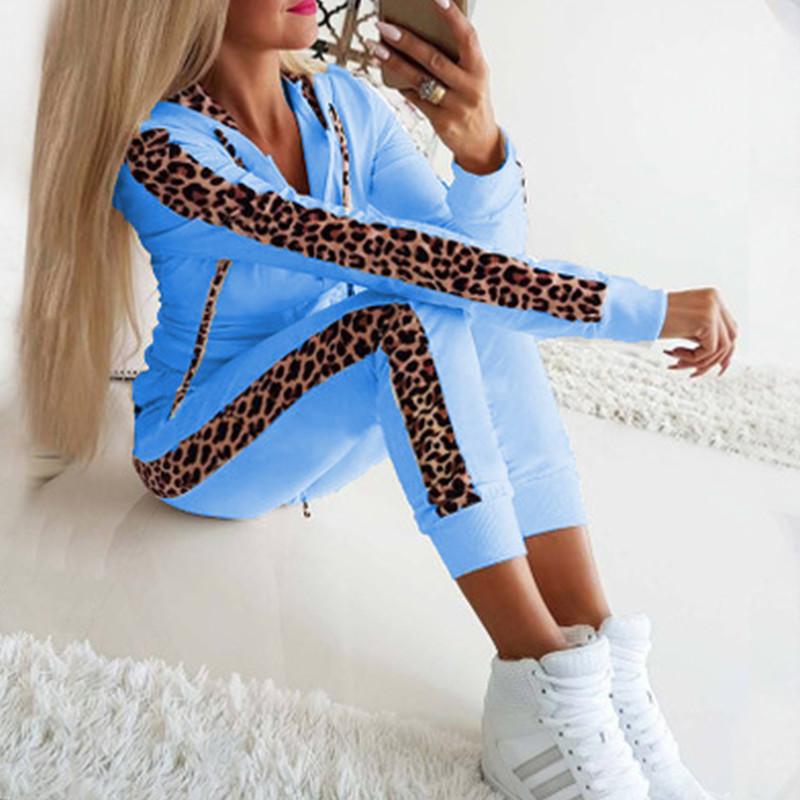 Podzimní a zimní dámský oblek s dlouhým rukávem, kapsa plus sametový potisk na zip s kapucí, kalhotový oblek