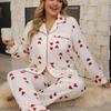 Pijamale de primăvară și toamnă pentru femei, îmbrăcăminte de casă, cardigan waffle, mânecă lungă, pantaloni, pijamale pentru persoane plinuțe, îmbrăcăminte de casă