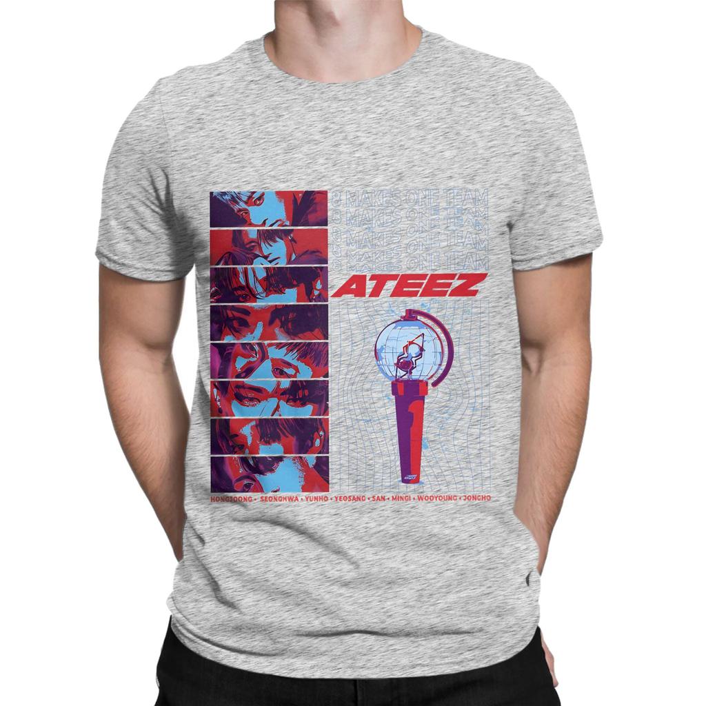 aAteez OT8 Retro Streetwear Inspired Design Novelty Graphic 100 Cotton TShirt aAteez Tops Tees For Unisex
