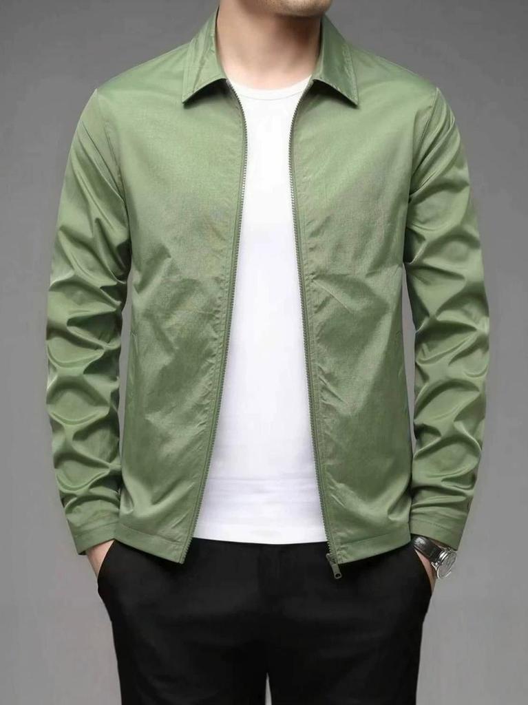 Men's Solid Color Lapel Jacket - Spring 2026, Long Sleeve Business Casual