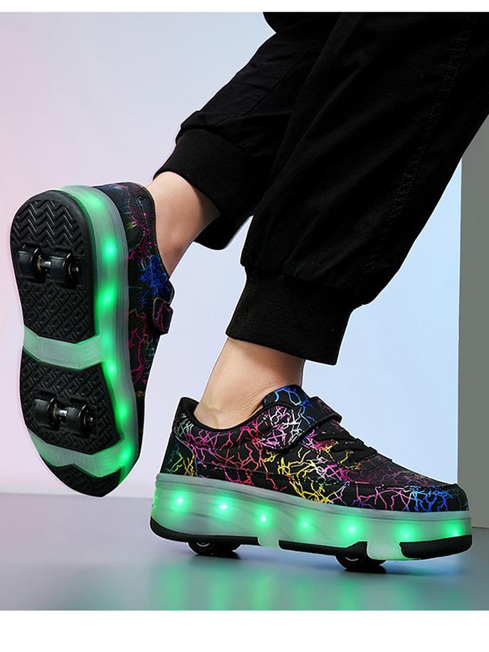 2025 Kids’ Double Row Roller Shoes - New Style 4-Wheel Skates Sneakers