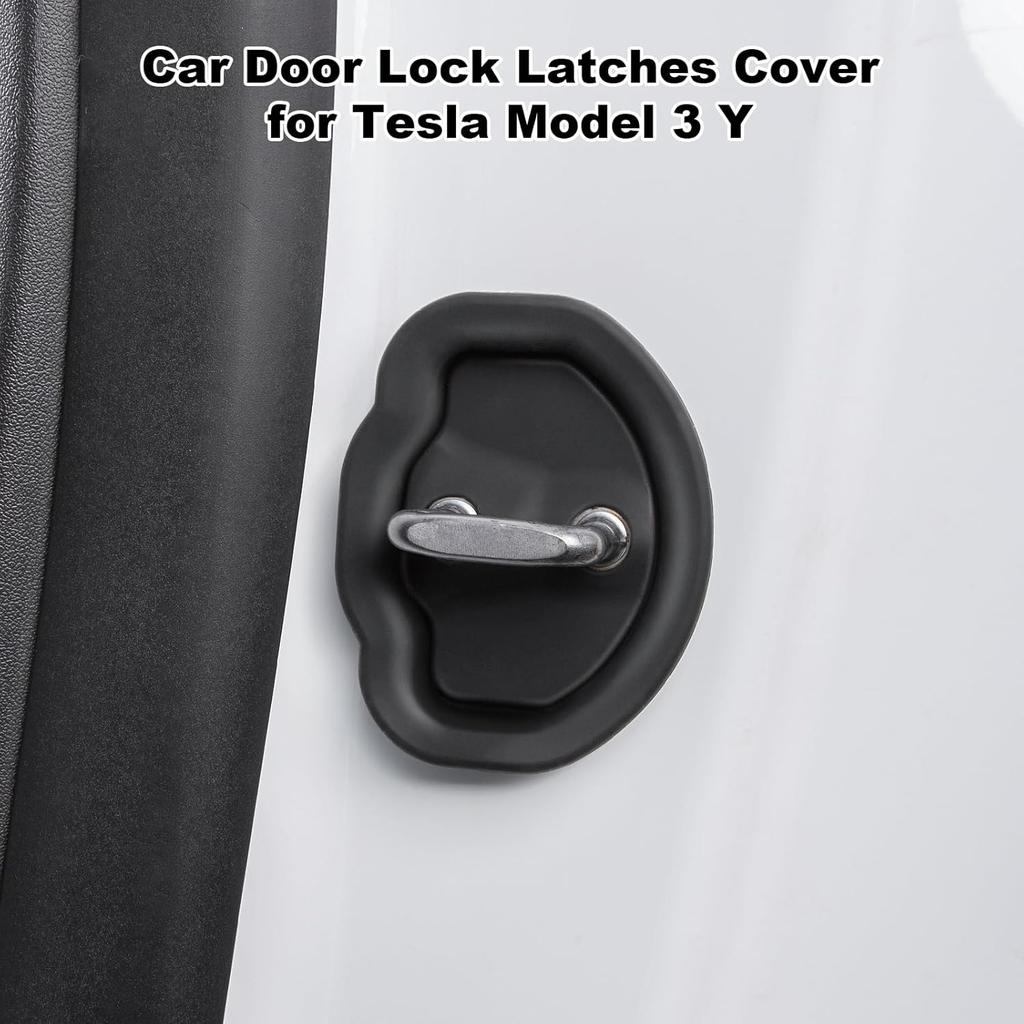 Silicone Door Lock Protector for Tesla Model Y 2017-2026 Car Door Lock Latches Cover for Tesla Model 3 Silent Shock Pads