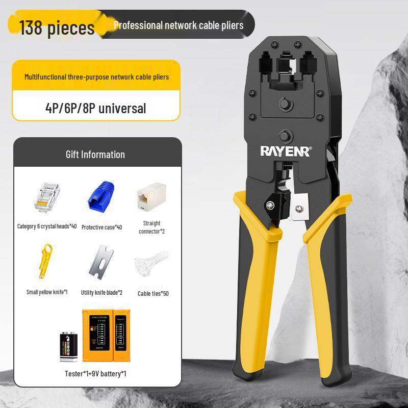 Ruineng Professional Cat 6 Network Crimping Tool Set with Multifunctional Tester