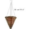 Full Assembled Hanging Wicker Basket Cone Mini Artificial Sunflowers for Indoor Decoration