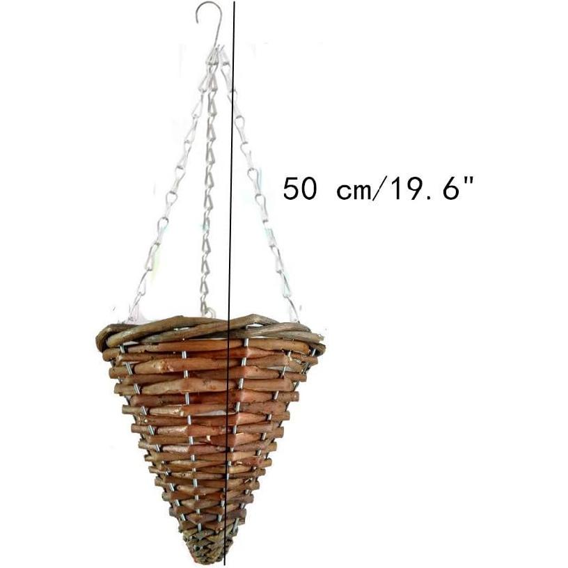Full Assembled Hanging Wicker Basket Cone Mini Artificial Sunflowers for Indoor Decoration