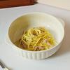 Modern Ceramic Double-Handled Soup and Salad Bowl, Microwave Safe