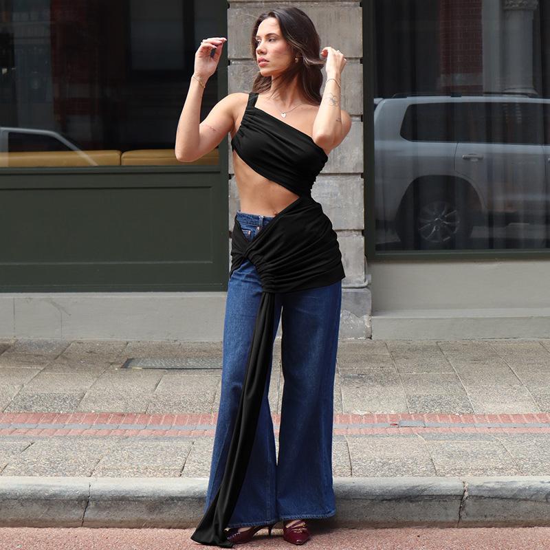 Damen Bandage Hollow Out Spitzenröcke Zweiteiliges passendes Set 2025 Unregelmäßige Oberteile Lange Kleider Anzug Strandurlaub Party Outfit